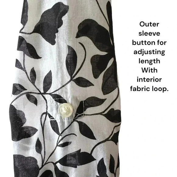 LAUREN RALPH LAUREN | WOMEN’S TUNIC TOP | BLACK WHITE FLORAL | SIZE: LARGE - Picture 7 of 11